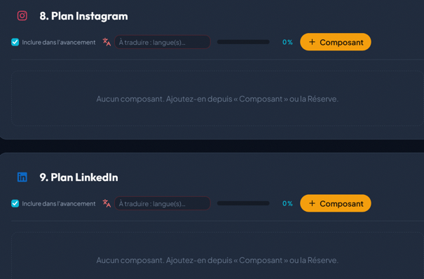 Capture de Plans de promotion dans BookPilot